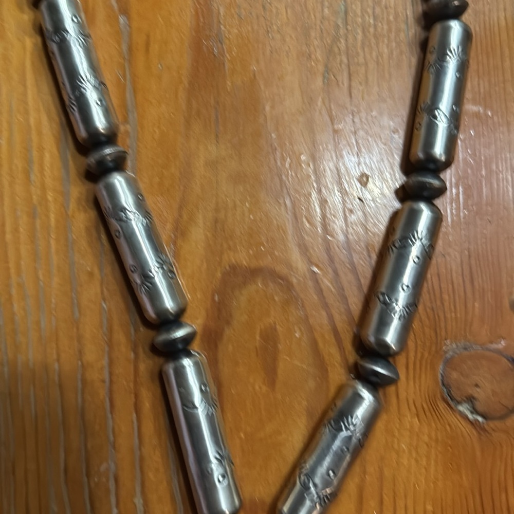 Sterling Silver Jacla Barrell Bead Necklace - Picture 3 of 3